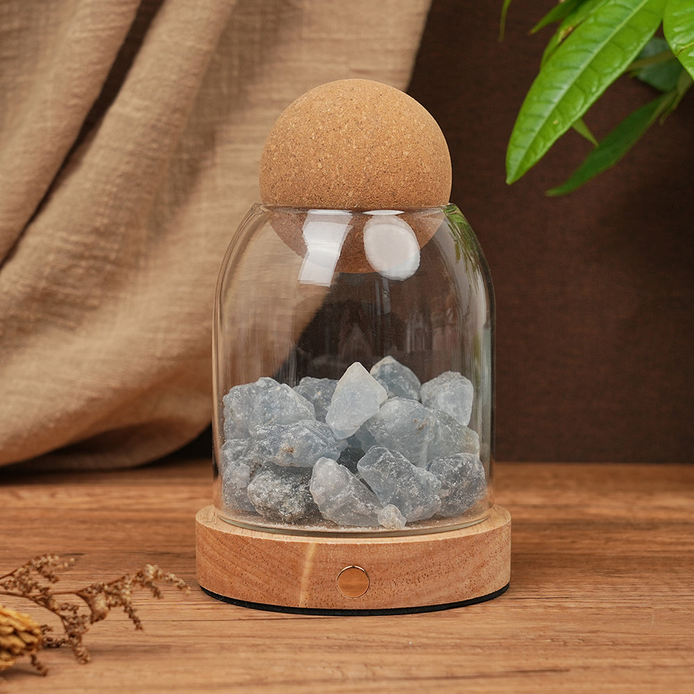 Natural Crystal Raw Stone Lamp Ornament