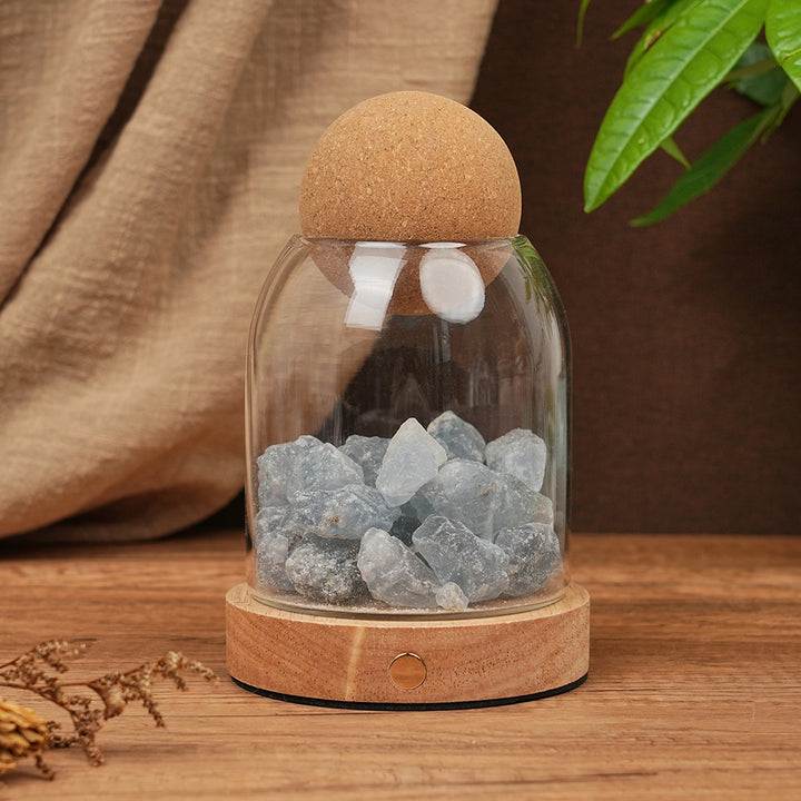 Natural Crystal Raw Stone Lamp Ornament