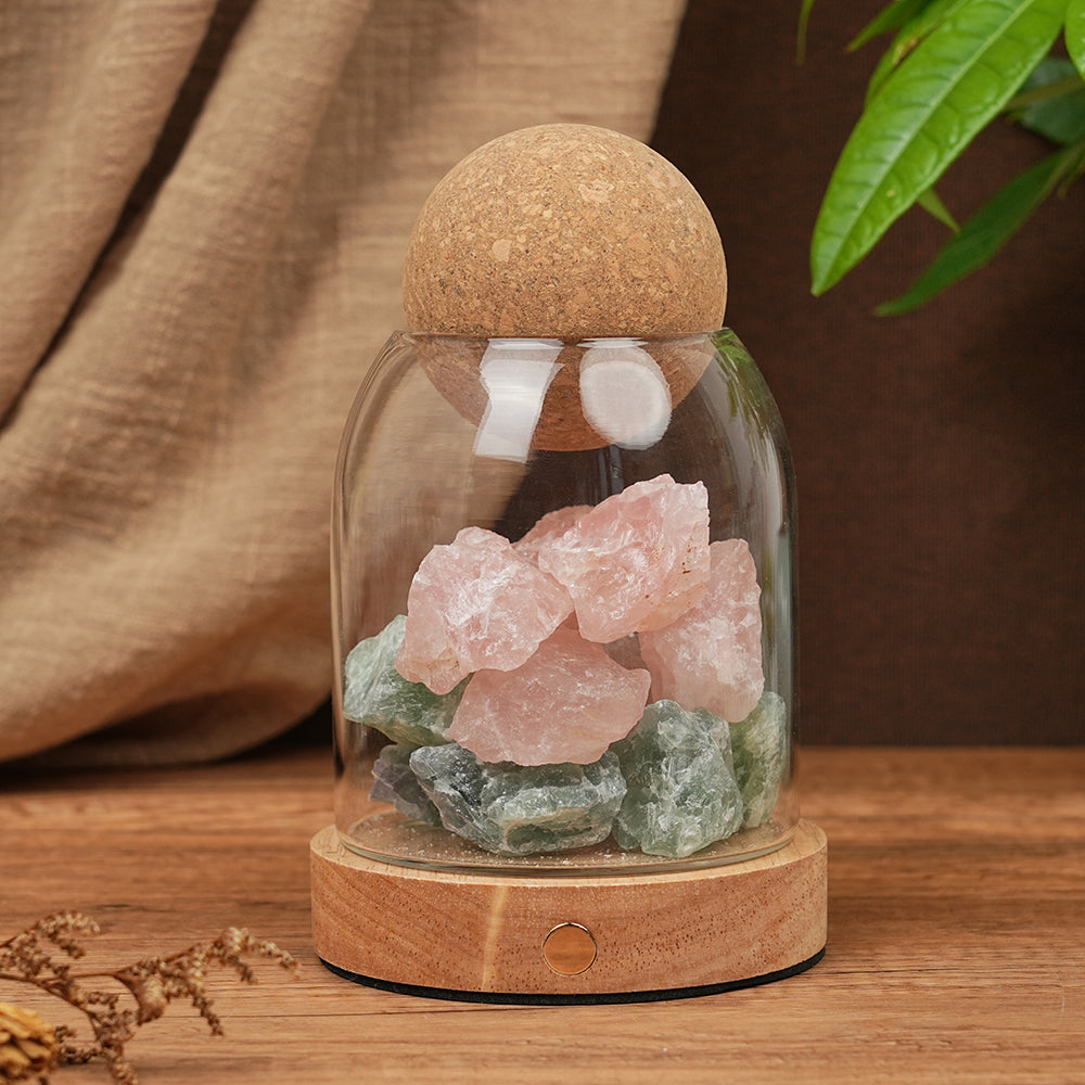 Natural Crystal Raw Stone Lamp Ornament