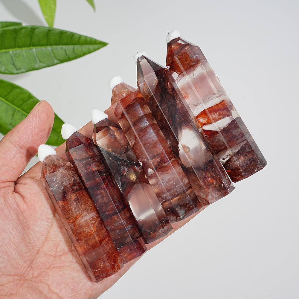 Natural Crystal Vibrant Fire Quartz Point
