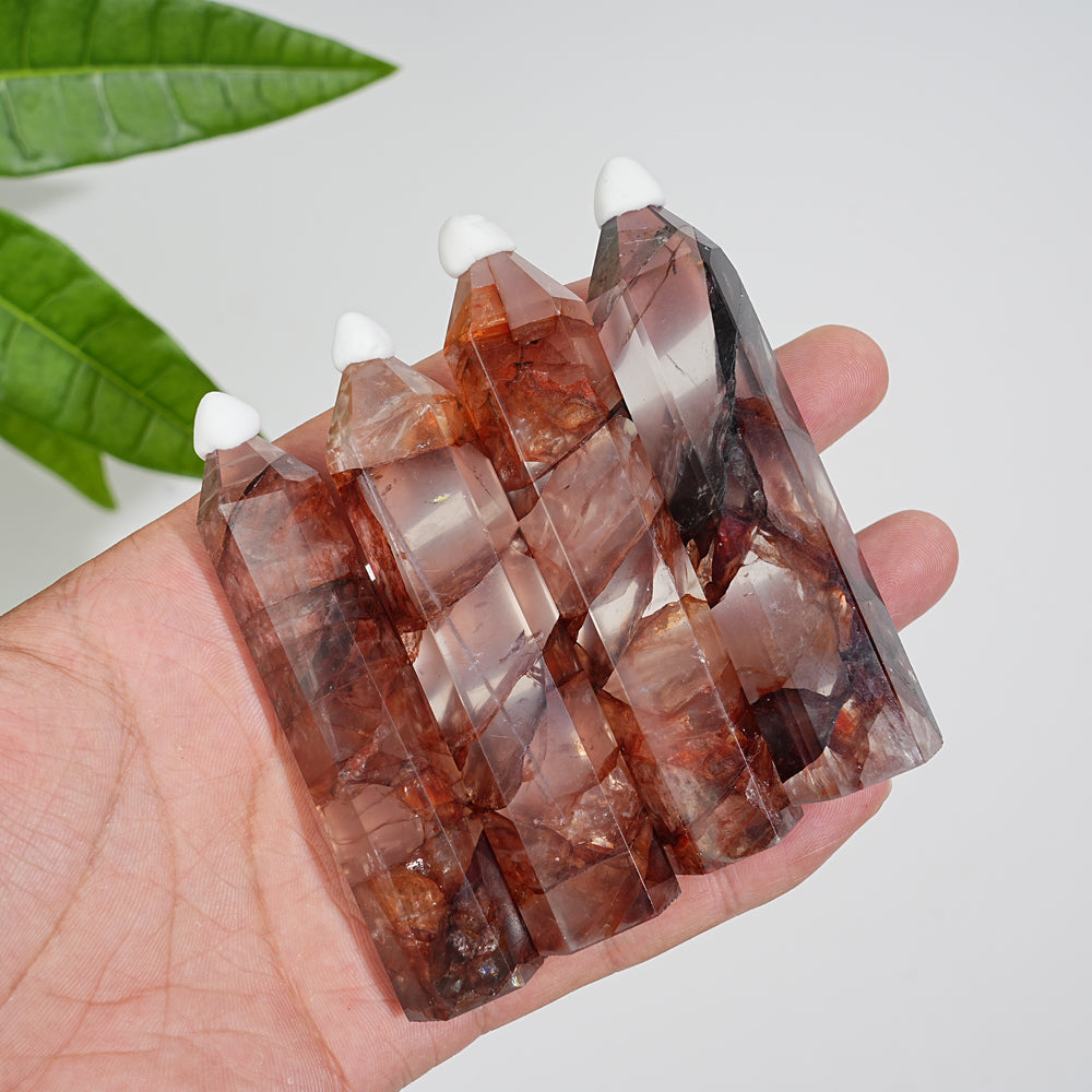 Natural Crystal Vibrant Fire Quartz Point