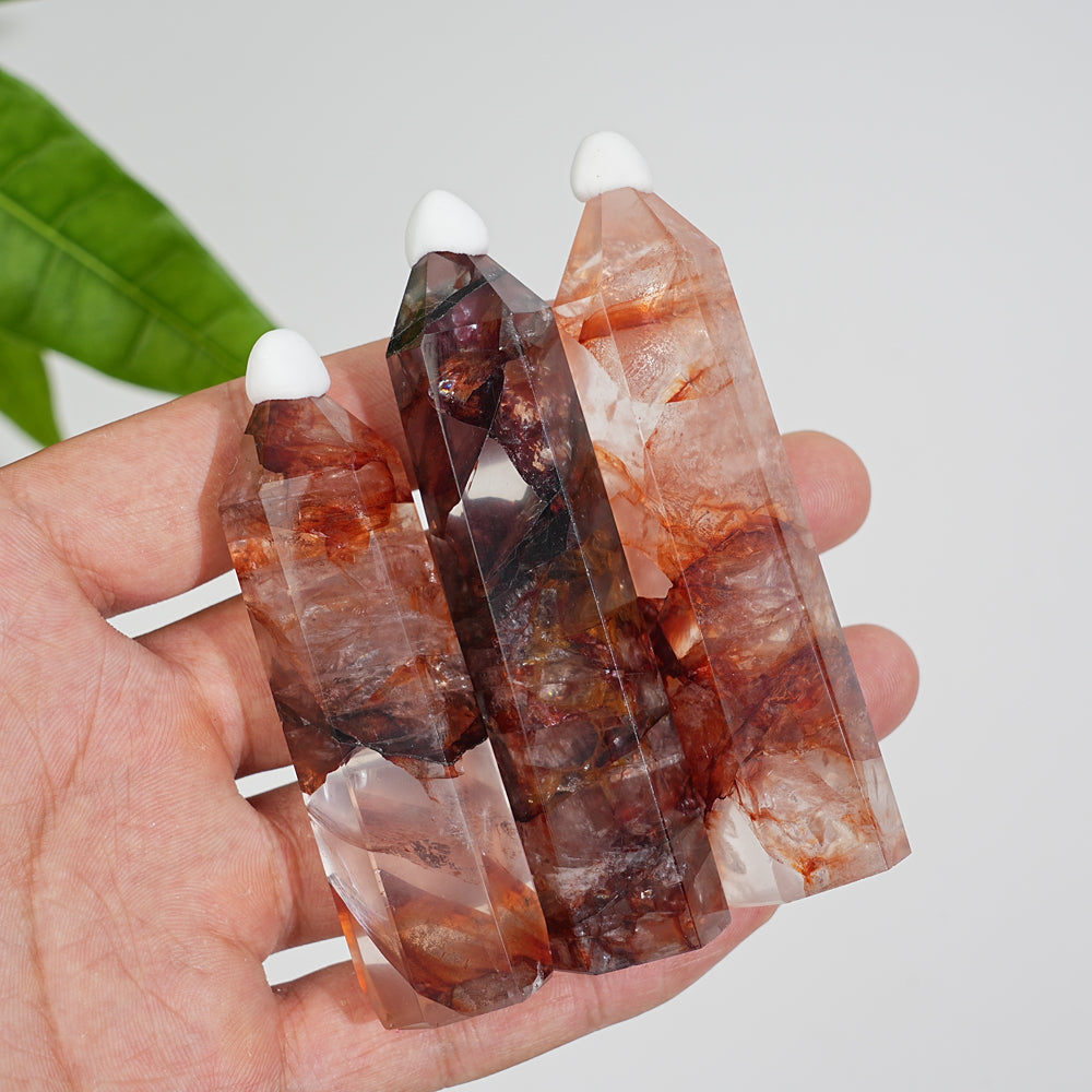 Natural Crystal Vibrant Fire Quartz Point