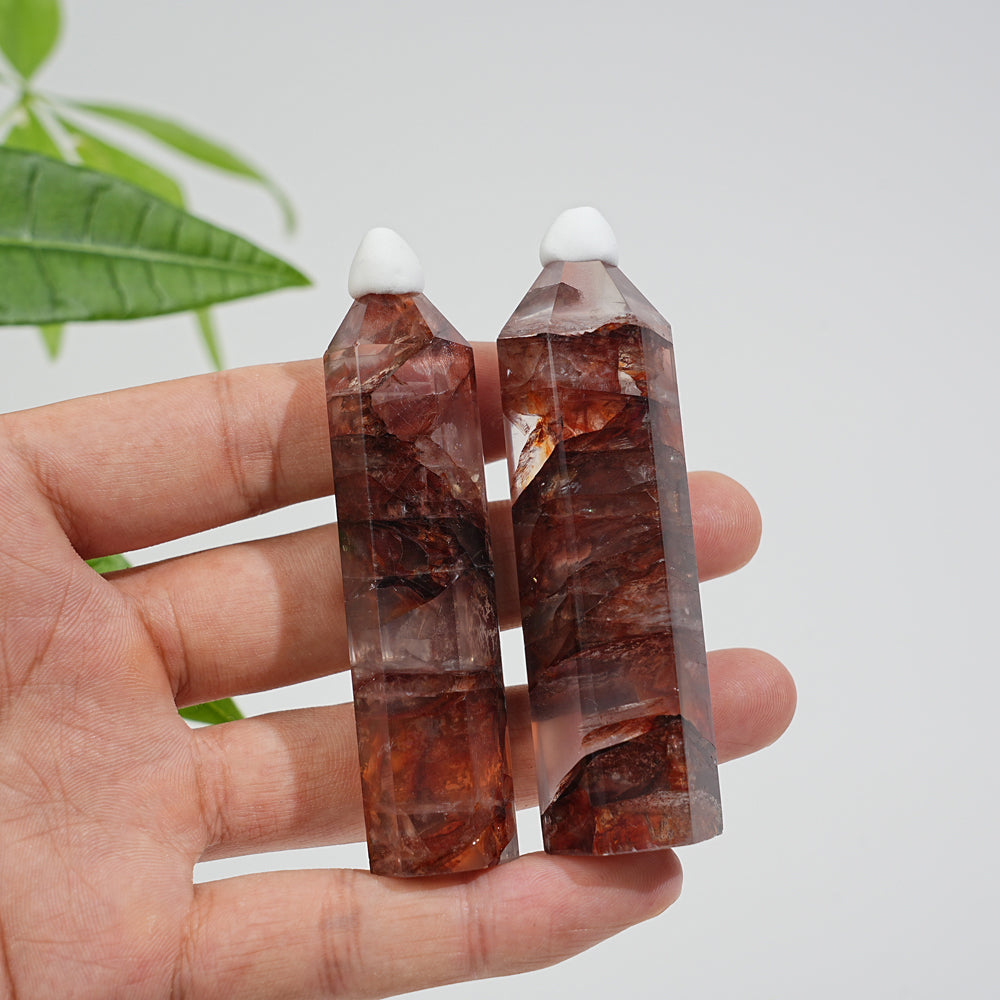 Natural Crystal Vibrant Fire Quartz Point