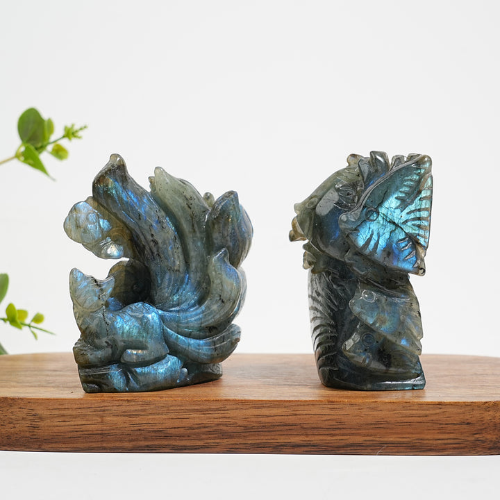 Unique,Natural Crystal Labradorite Animal Carvings