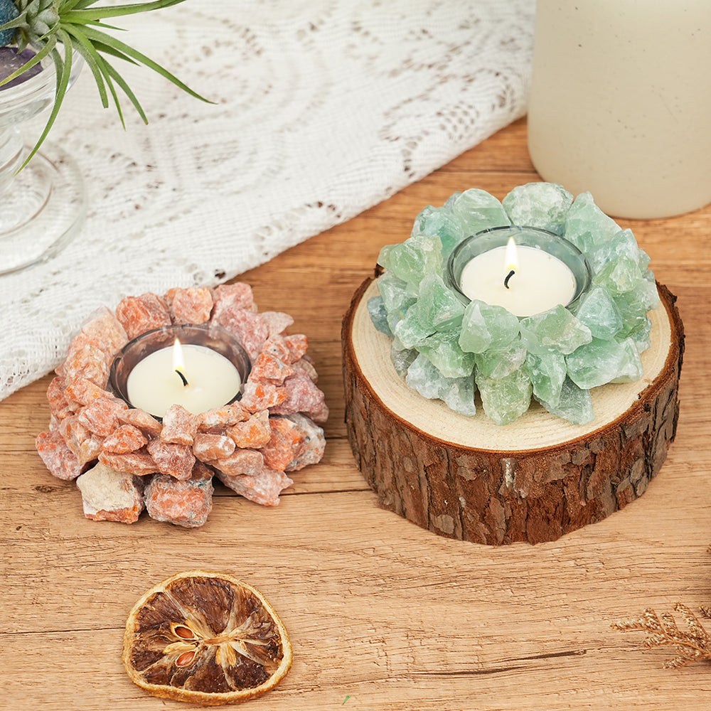 Raw Stone Candle Holder (Candle Not Included)