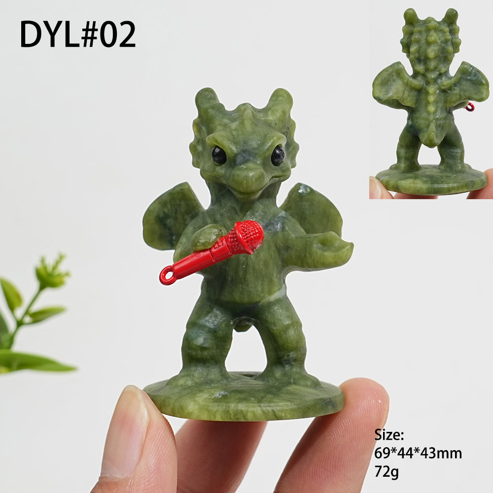 Unique,Natural Crystal Carving Serpentine Fun Dragon