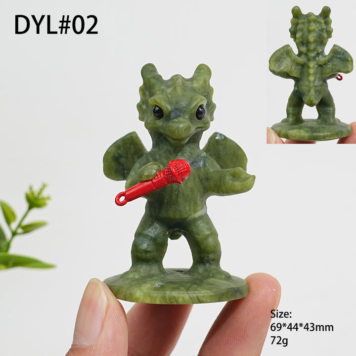Unique,Natural Crystal Carving Serpentine Fun Dragon
