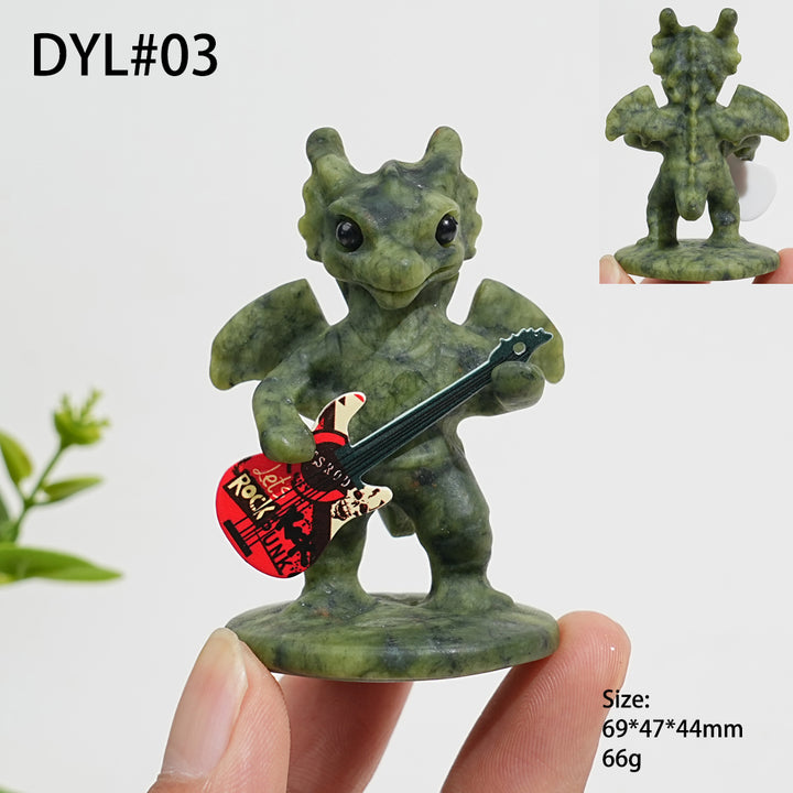 Unique,Natural Crystal Carving Serpentine Fun Dragon