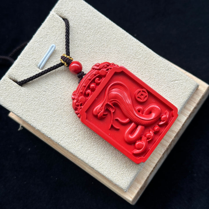 Chinese Zodiac Cinnabar Pendant