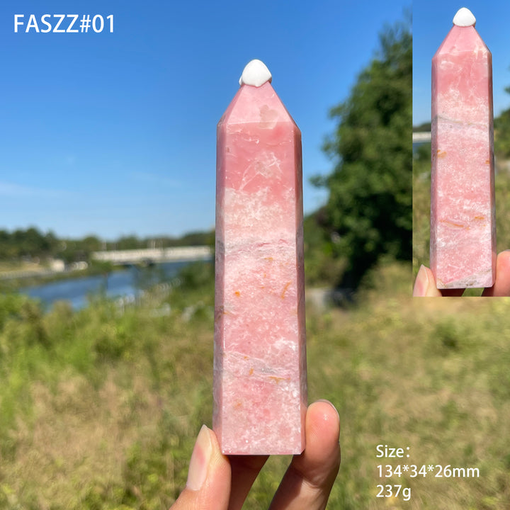 Unique,Natural Delicate Pink Opal Crystal Point
