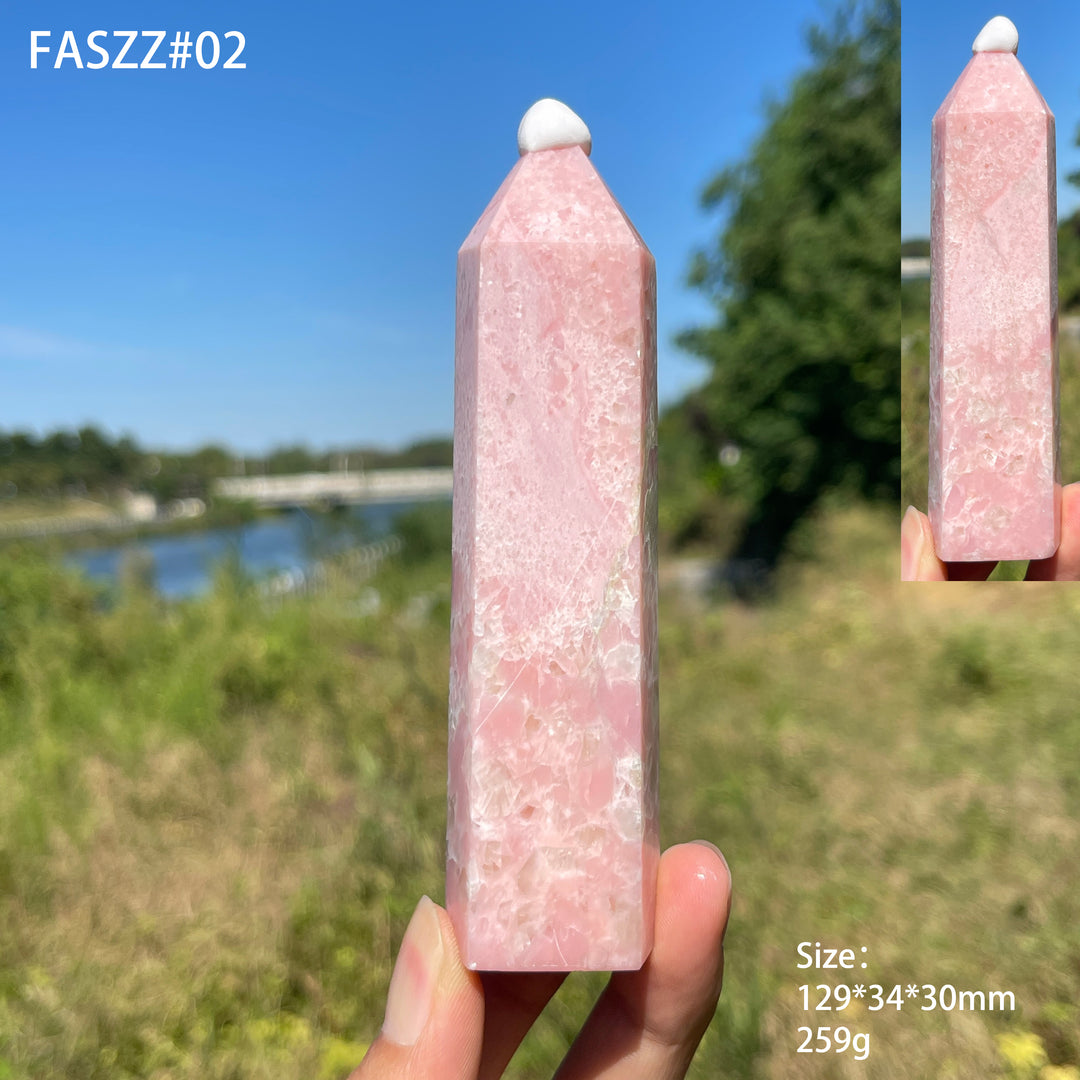 Unique,Natural Delicate Pink Opal Crystal Point