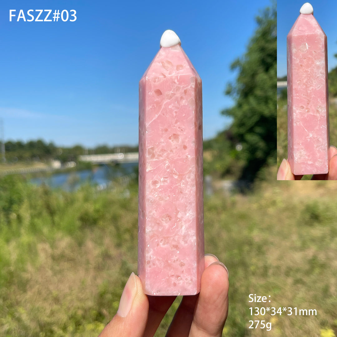 Unique,Natural Delicate Pink Opal Crystal Point