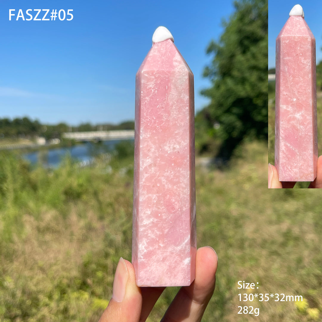 Unique,Natural Delicate Pink Opal Crystal Point