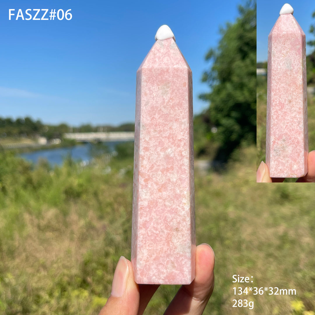 Unique,Natural Delicate Pink Opal Crystal Point