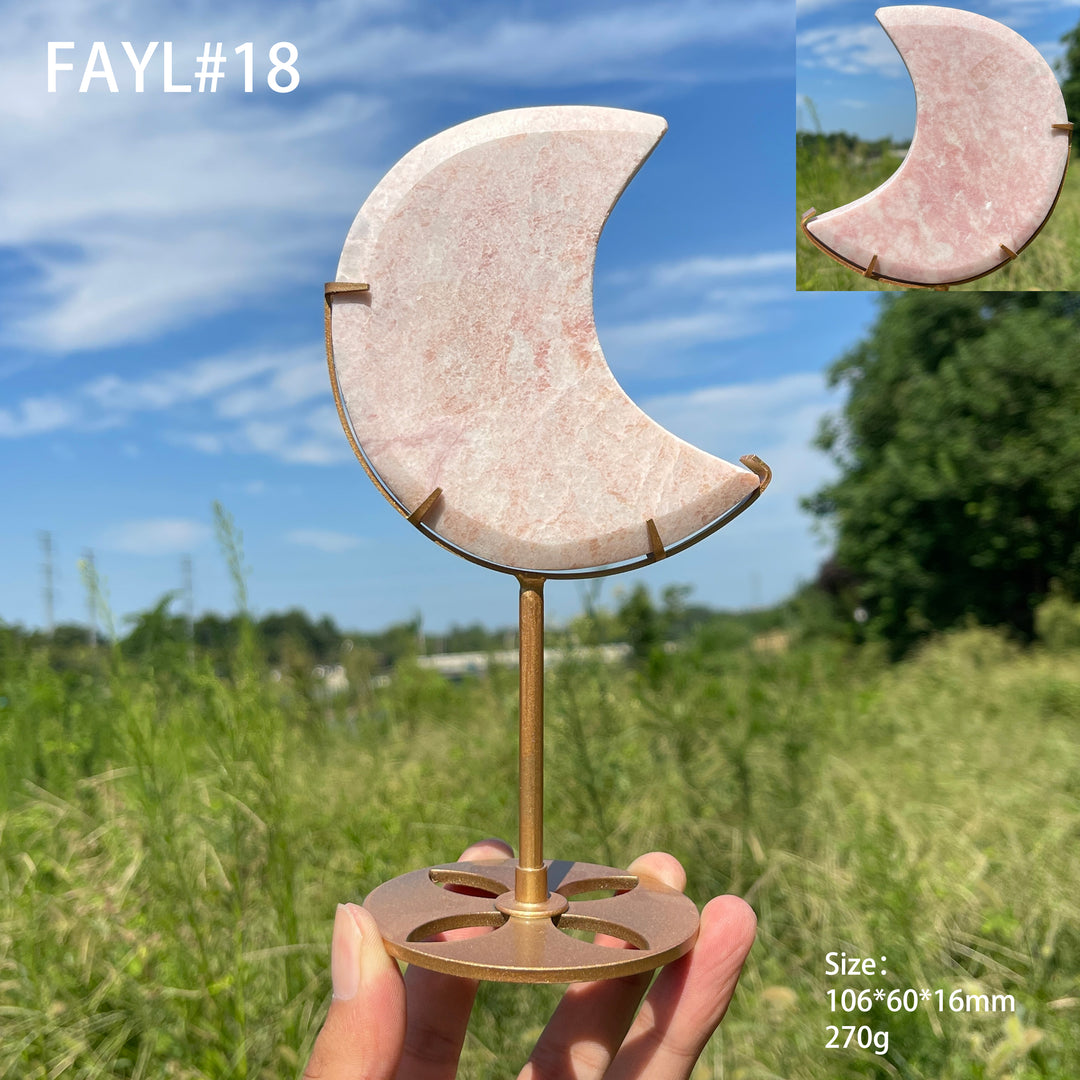 Unique,Natural Crystal Pink Opal Moon