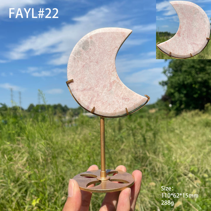 Unique,Natural Crystal Pink Opal Moon