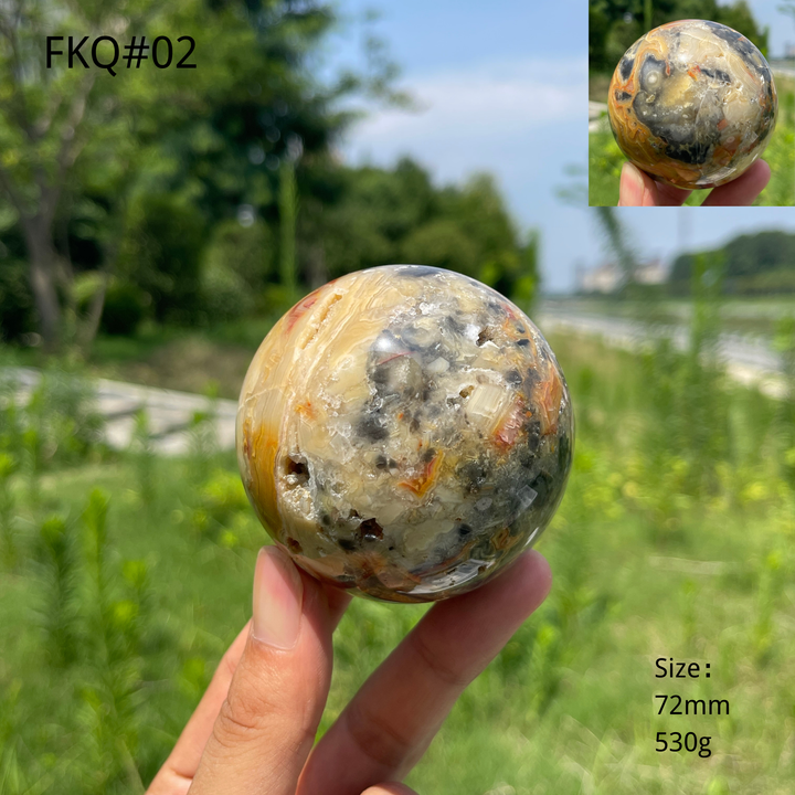 Unique, Natural Crystal Crazy Agate Sphere