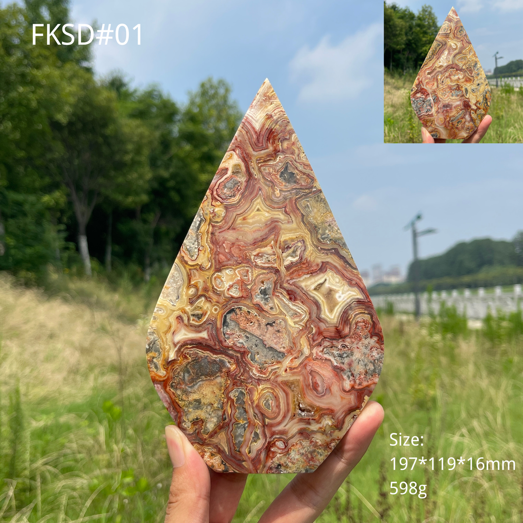 Unique,Natural Crystal Crazy Agate Teardrop