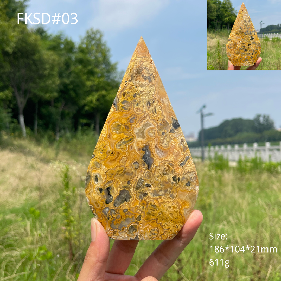 Unique,Natural Crystal Crazy Agate Teardrop