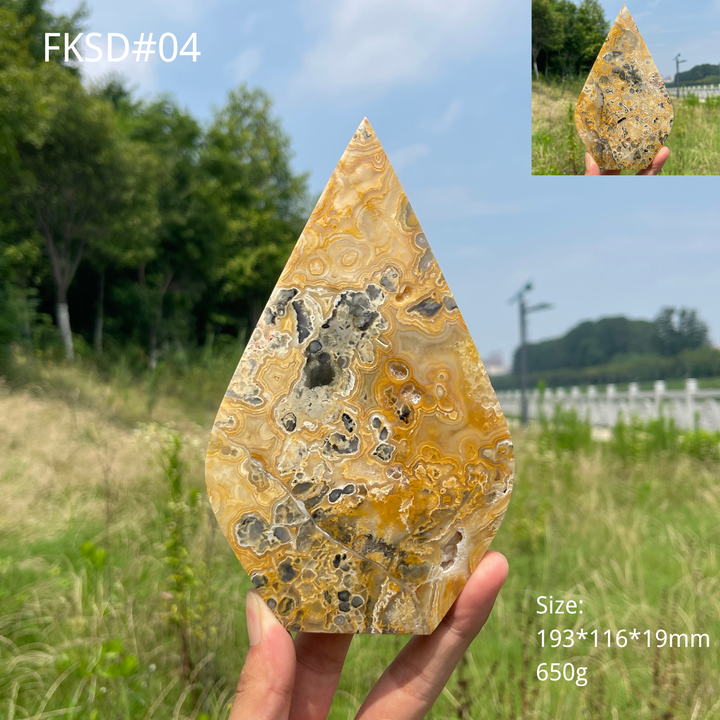 Unique,Natural Crystal Crazy Agate Teardrop