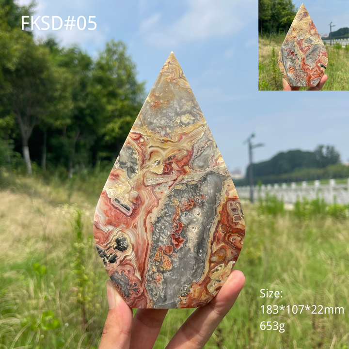 Unique,Natural Crystal Crazy Agate Teardrop