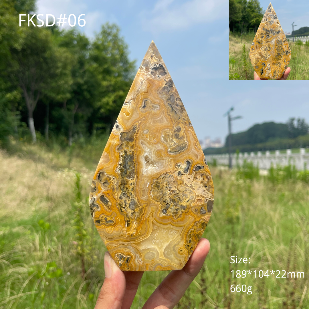 Unique,Natural Crystal Crazy Agate Teardrop
