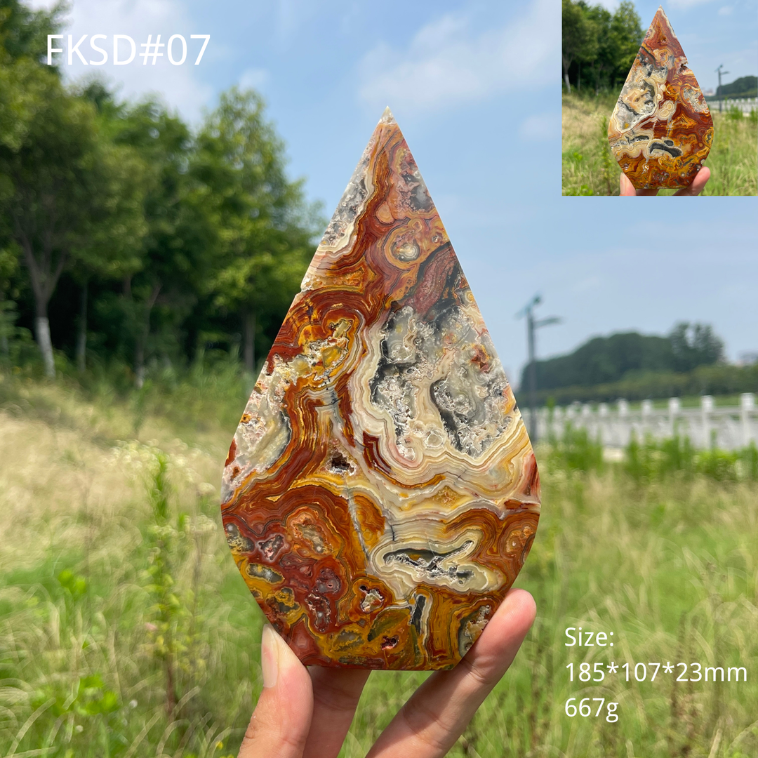 Unique,Natural Crystal Crazy Agate Teardrop
