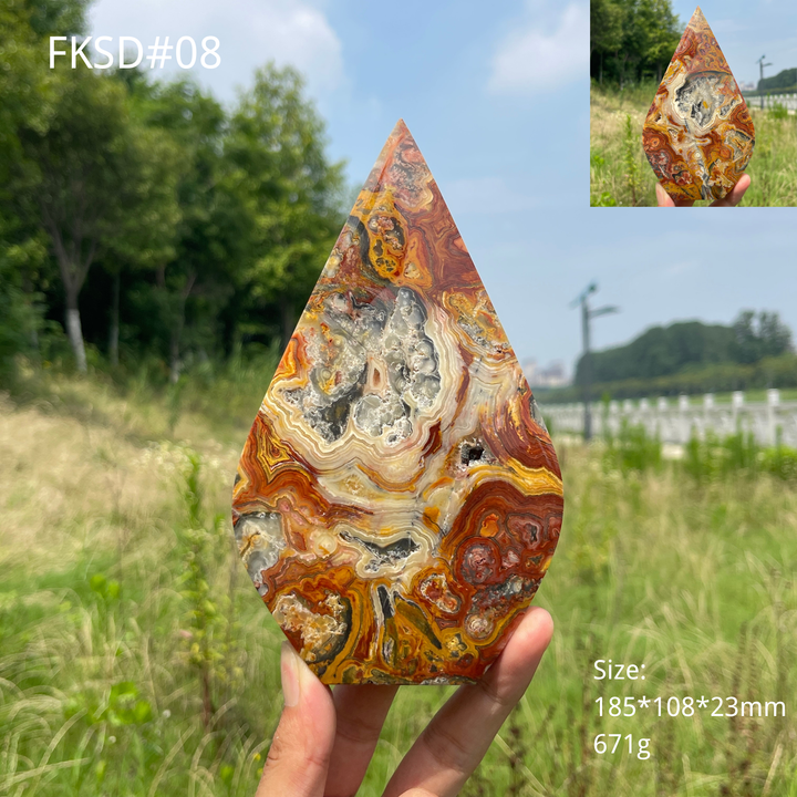 Unique,Natural Crystal Crazy Agate Teardrop