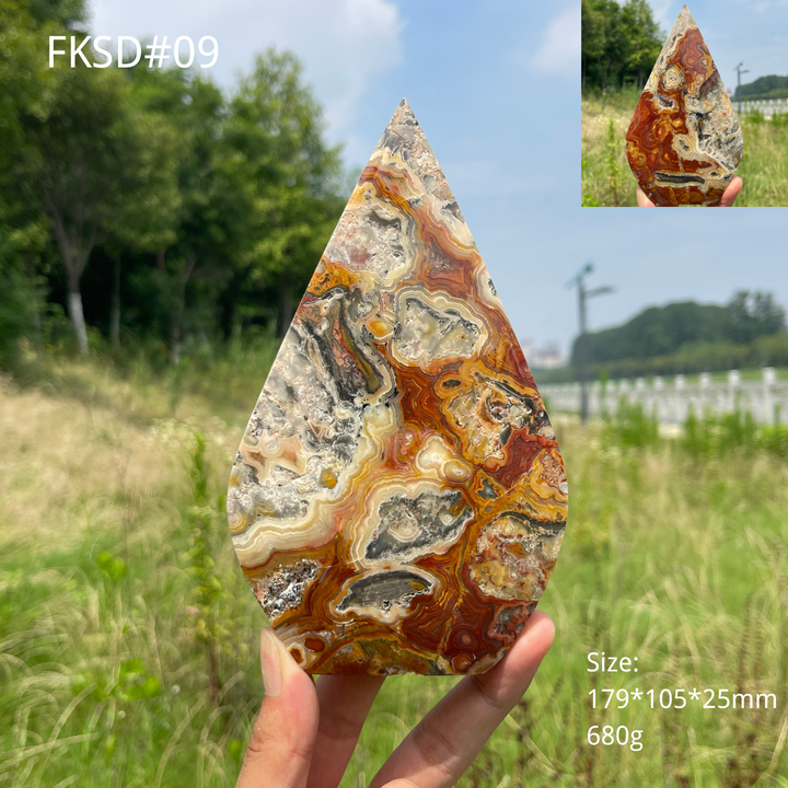Unique,Natural Crystal Crazy Agate Teardrop