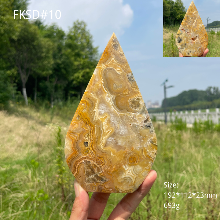 Unique,Natural Crystal Crazy Agate Teardrop