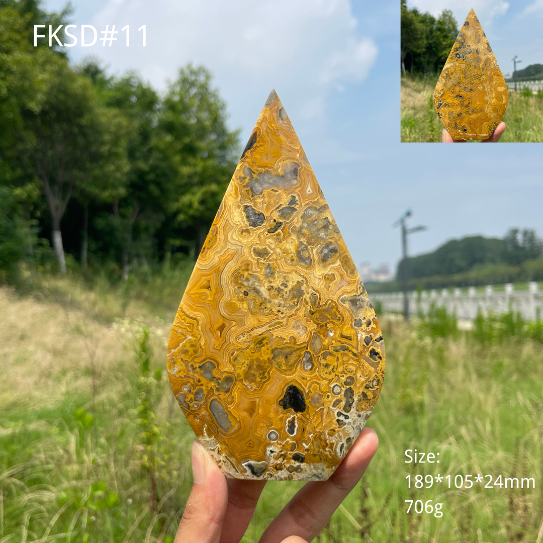 Unique,Natural Crystal Crazy Agate Teardrop