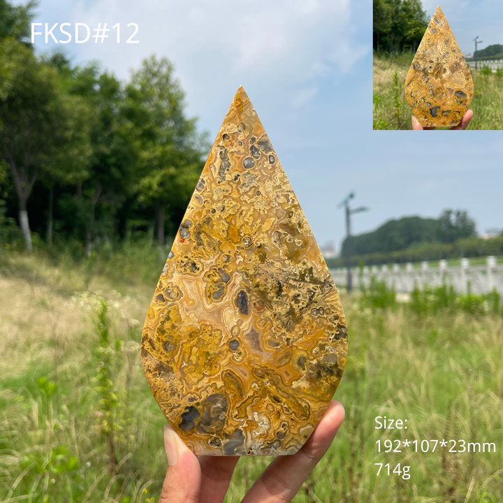 Unique,Natural Crystal Crazy Agate Teardrop
