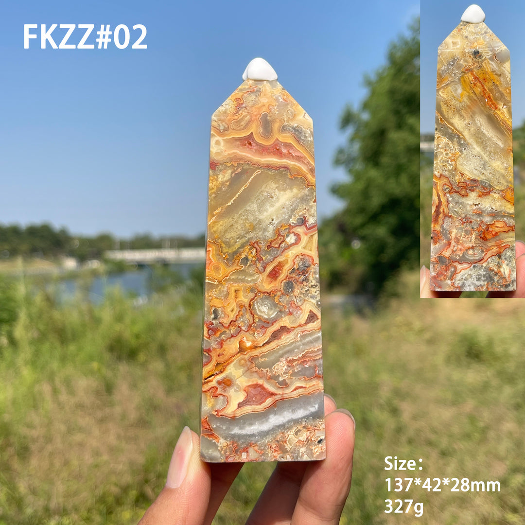 Unique, Natural Crystal Crazy Agate Point