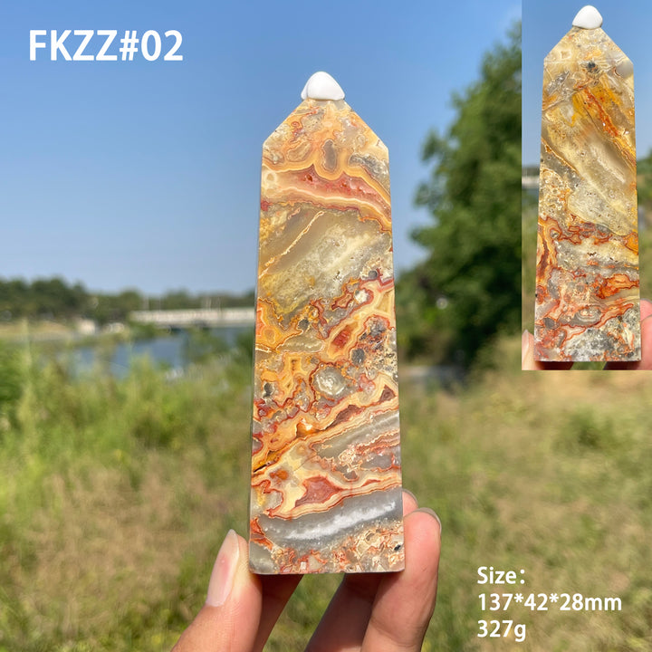 Unique, Natural Crystal Crazy Agate Point