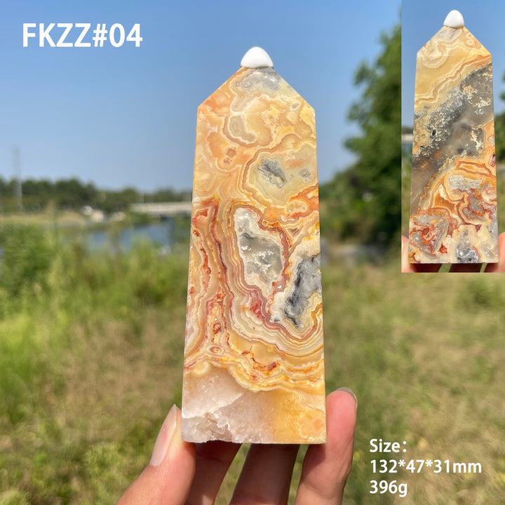 Unique, Natural Crystal Crazy Agate Point