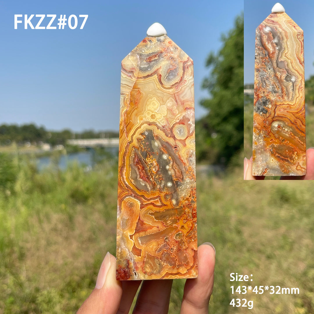 Unique, Natural Crystal Crazy Agate Point