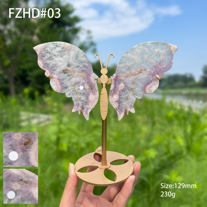 Unique,A Slightly Imperfect Natural Exquisite Pink Amethyst Butterfly Wings