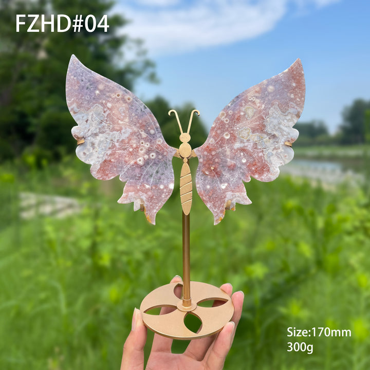 Unique,A Slightly Imperfect Natural Exquisite Pink Amethyst Butterfly Wings