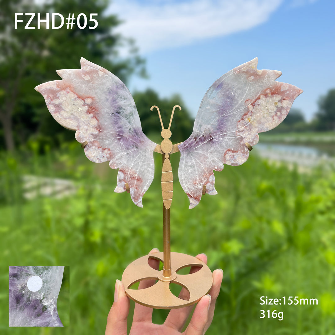 Unique,A Slightly Imperfect Natural Exquisite Pink Amethyst Butterfly Wings