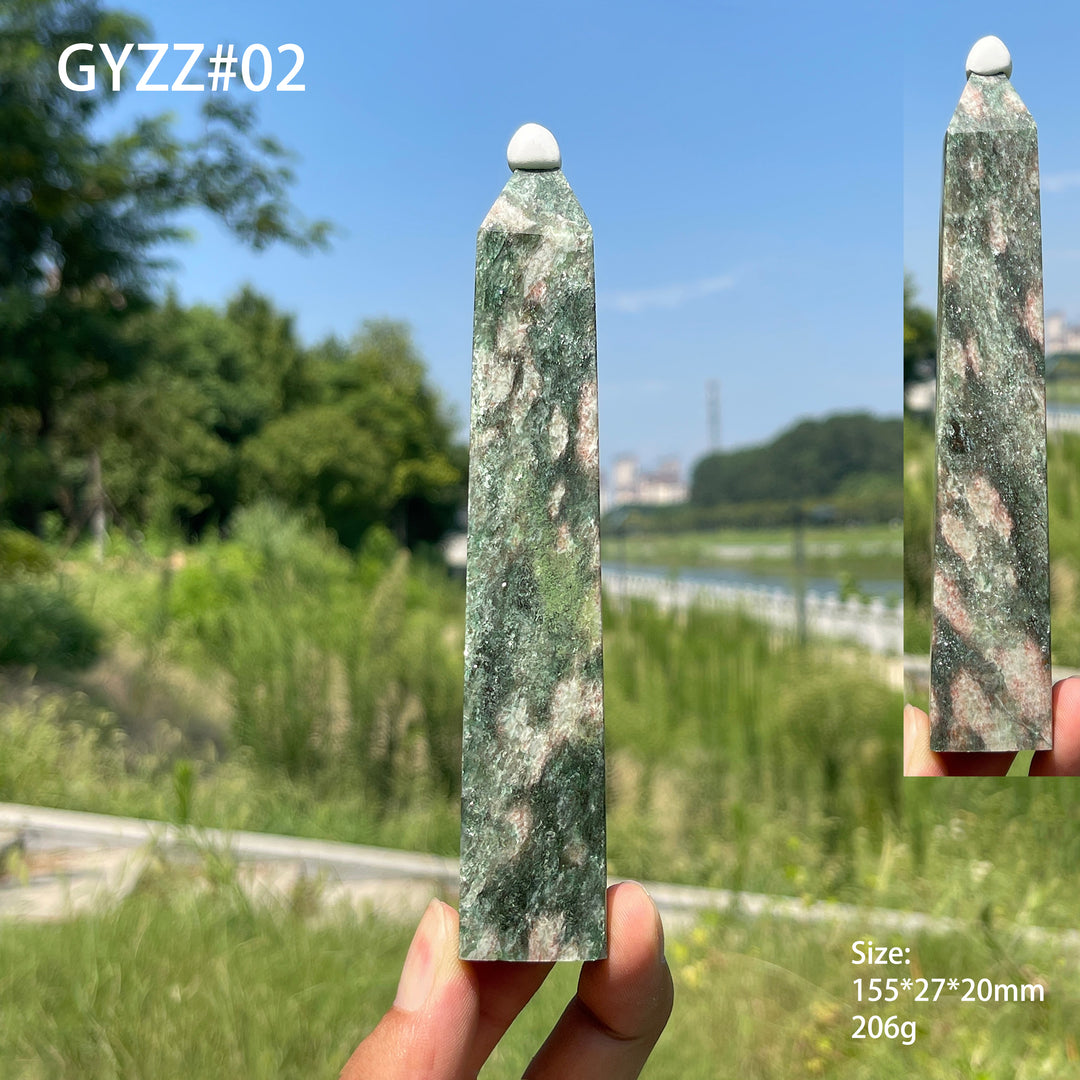 Unique,Natural Crystal Fuchsite In Quartz Point