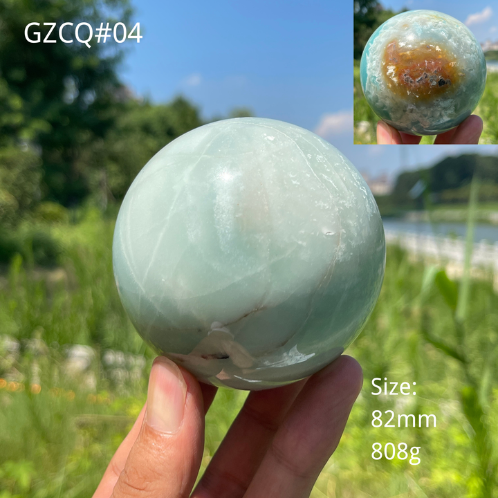 Unique,Natural Crystal Blue Quartzite Sphere