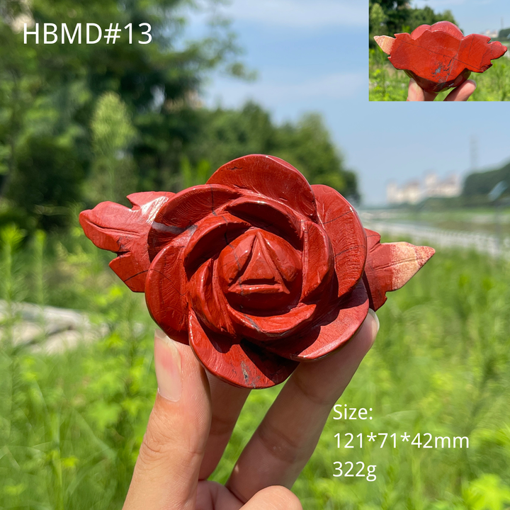 Unique,Natural Crystal Red Jasper Peony Blossom Carving