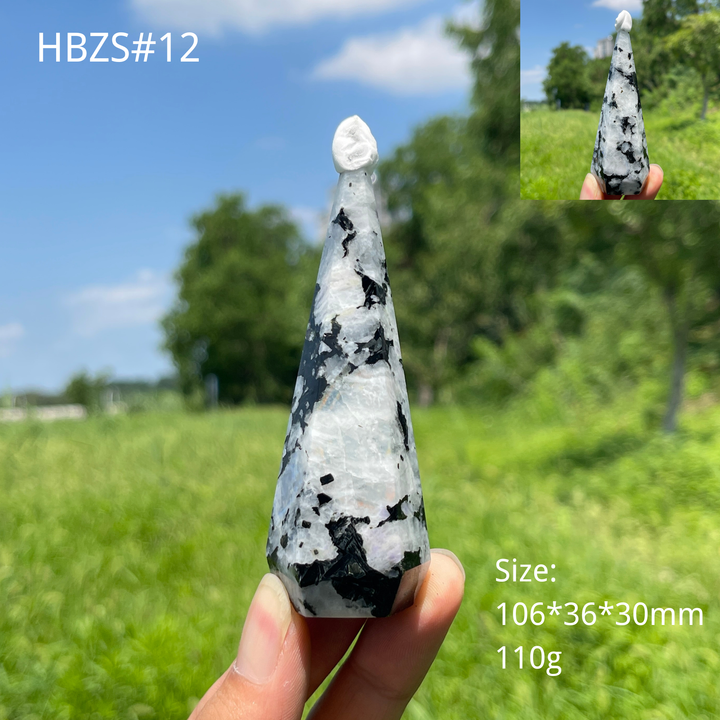 Unique,Natural Crystal Rainbow Moonstone Diamond Tower