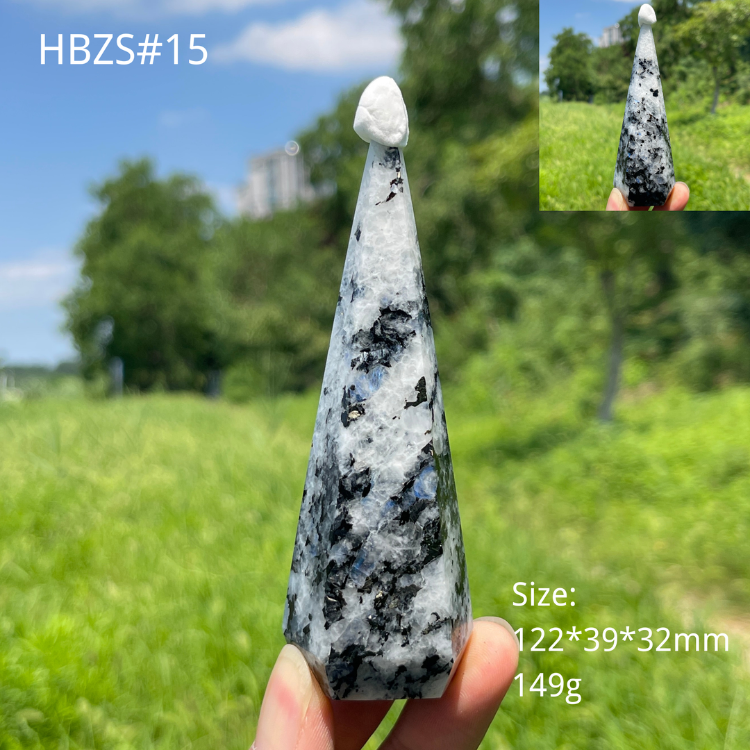 Unique,Natural Crystal Rainbow Moonstone Diamond Tower