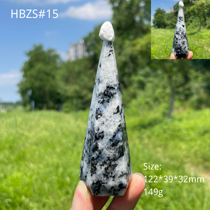 Unique,Natural Crystal Rainbow Moonstone Diamond Tower
