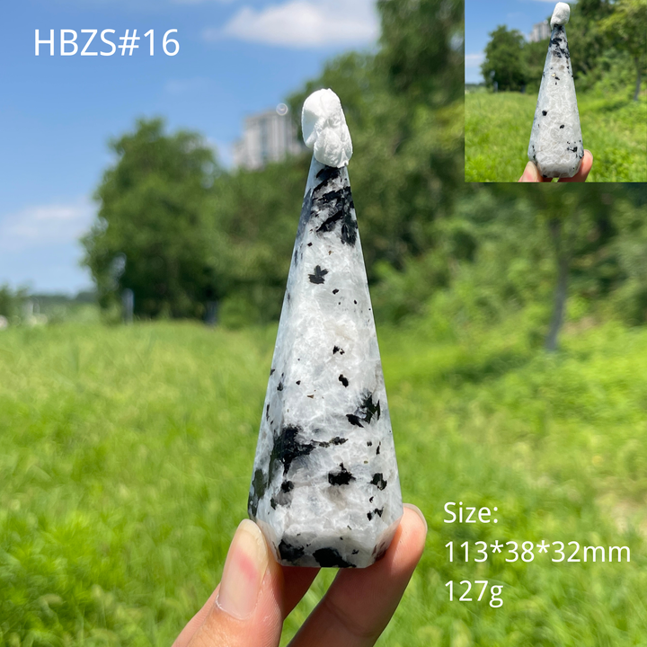 Unique,Natural Crystal Rainbow Moonstone Diamond Tower