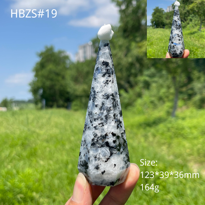 Unique,Natural Crystal Rainbow Moonstone Diamond Tower