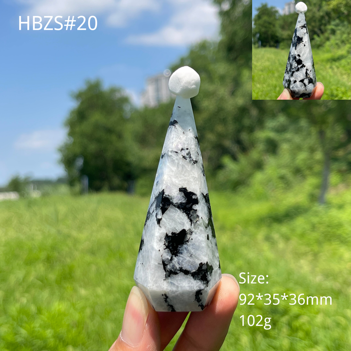 Unique,Natural Crystal Rainbow Moonstone Diamond Tower