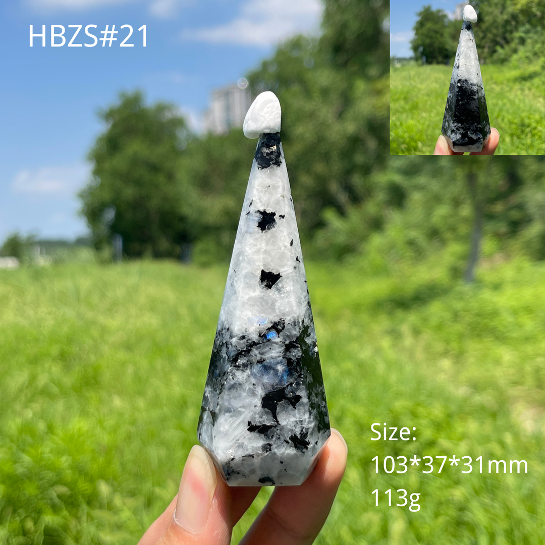 Unique,Natural Crystal Rainbow Moonstone Diamond Tower