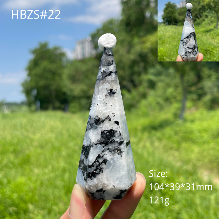 Unique,Natural Crystal Rainbow Moonstone Diamond Tower
